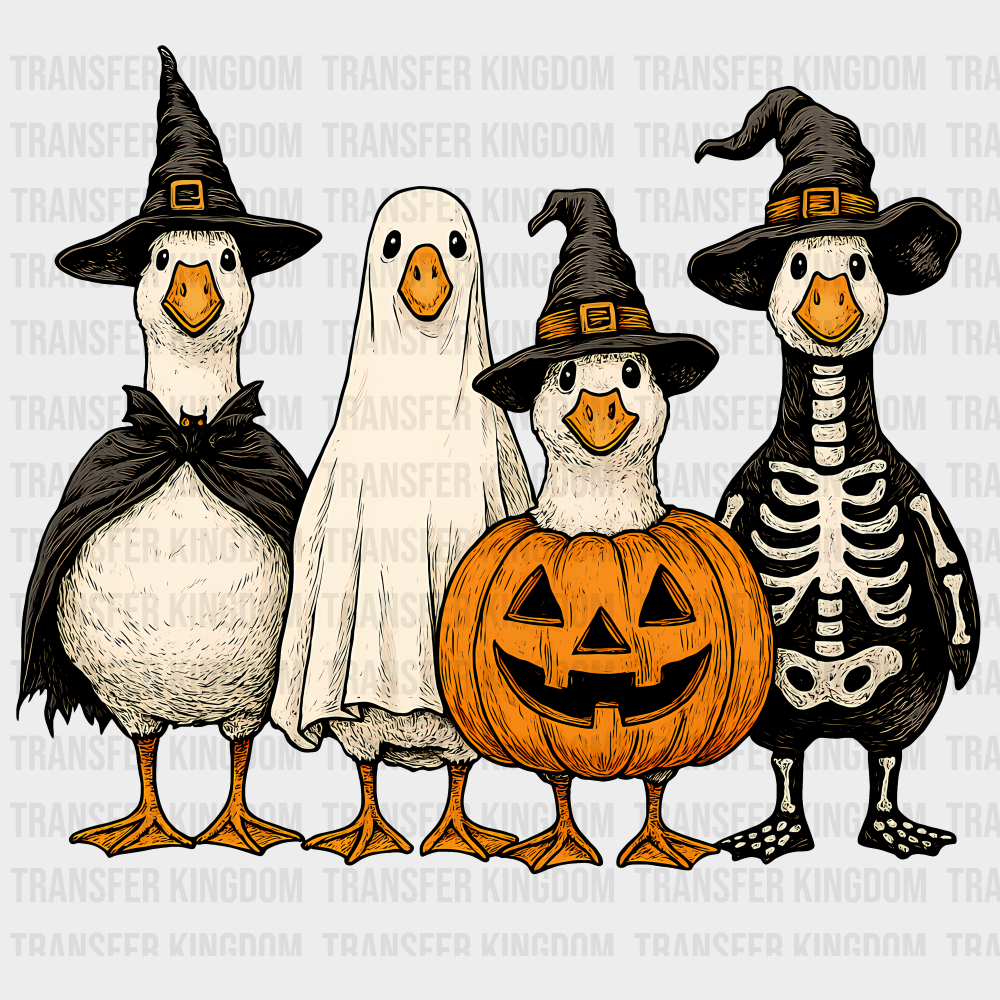 Spooky Geese Pumpkin Design Halloween DTF Transfer