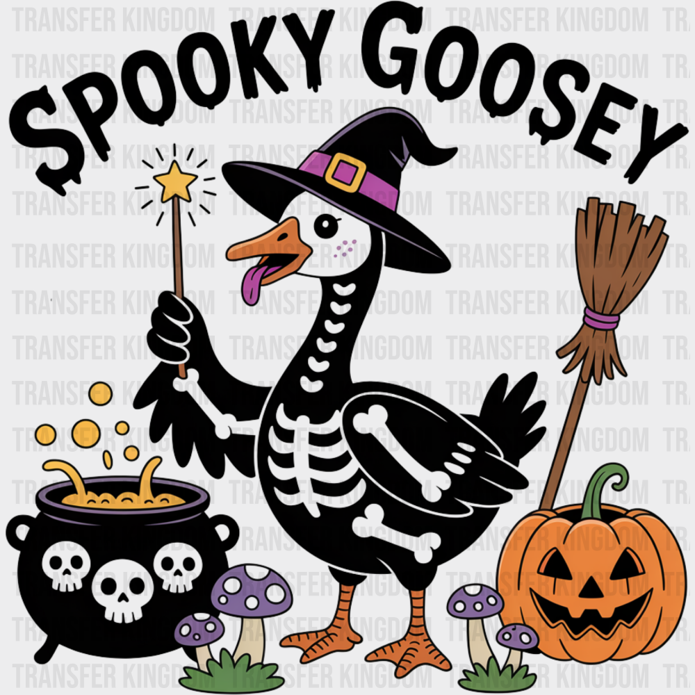 Spooky Goosey Purple Mushrooms Halloween DTF Transfer