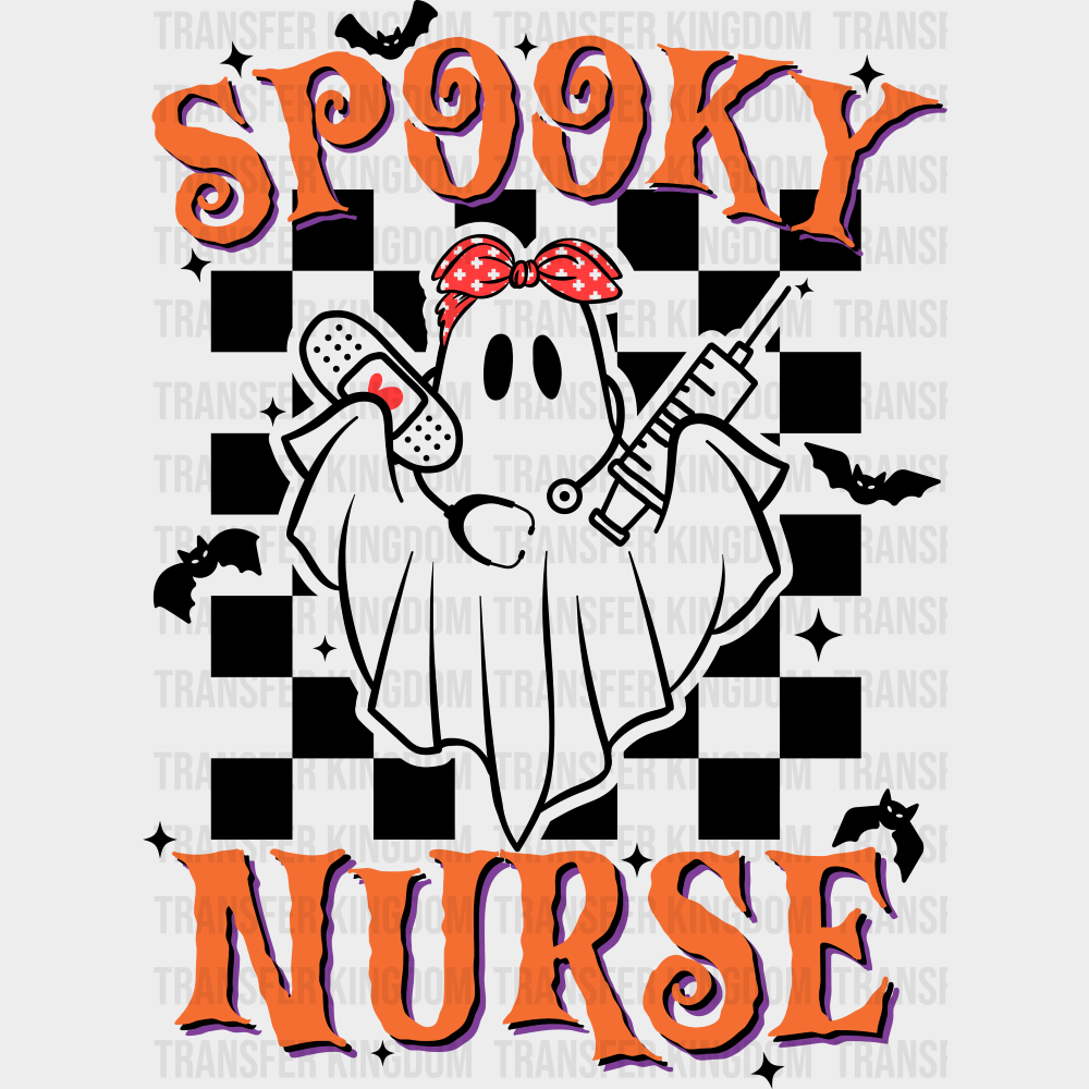 Spooky Nurse - Halloween DTF Transfer Adult Unisex - S & M (10’’) / Dark Color Design (See Imaging)