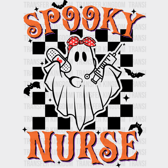 Spooky Nurse - Halloween DTF Transfer Adult Unisex - S & M (10’’) / Dark Color Design (See Imaging)