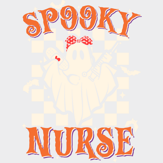 Spooky Nurse - Halloween DTF Transfer Adult Unisex - S & M (10’’) / Light Color Design (See Imaging)