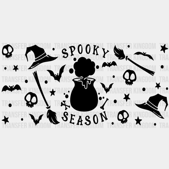 Spooky Season Black Design - Halloween Cup Wrap UV Sticker Permanent UV DTF Decal