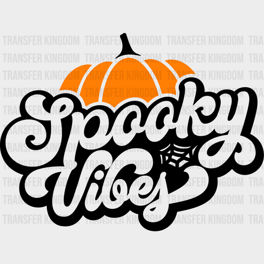 Spooky Vibes Pumpkin - Halloween Dtf Transfer Unisex S & M (10’’) / Dark Color Design See Imaging