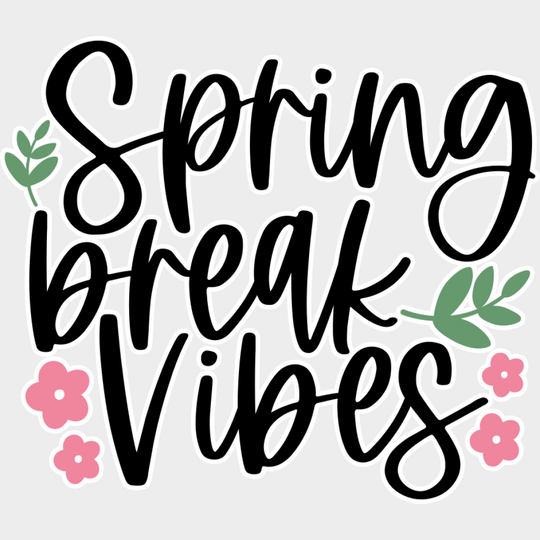 Spring Break Vibes - Spring DTF Transfer Adult Unisex - S & M (10’’) / Light Color Design (See Imaging)