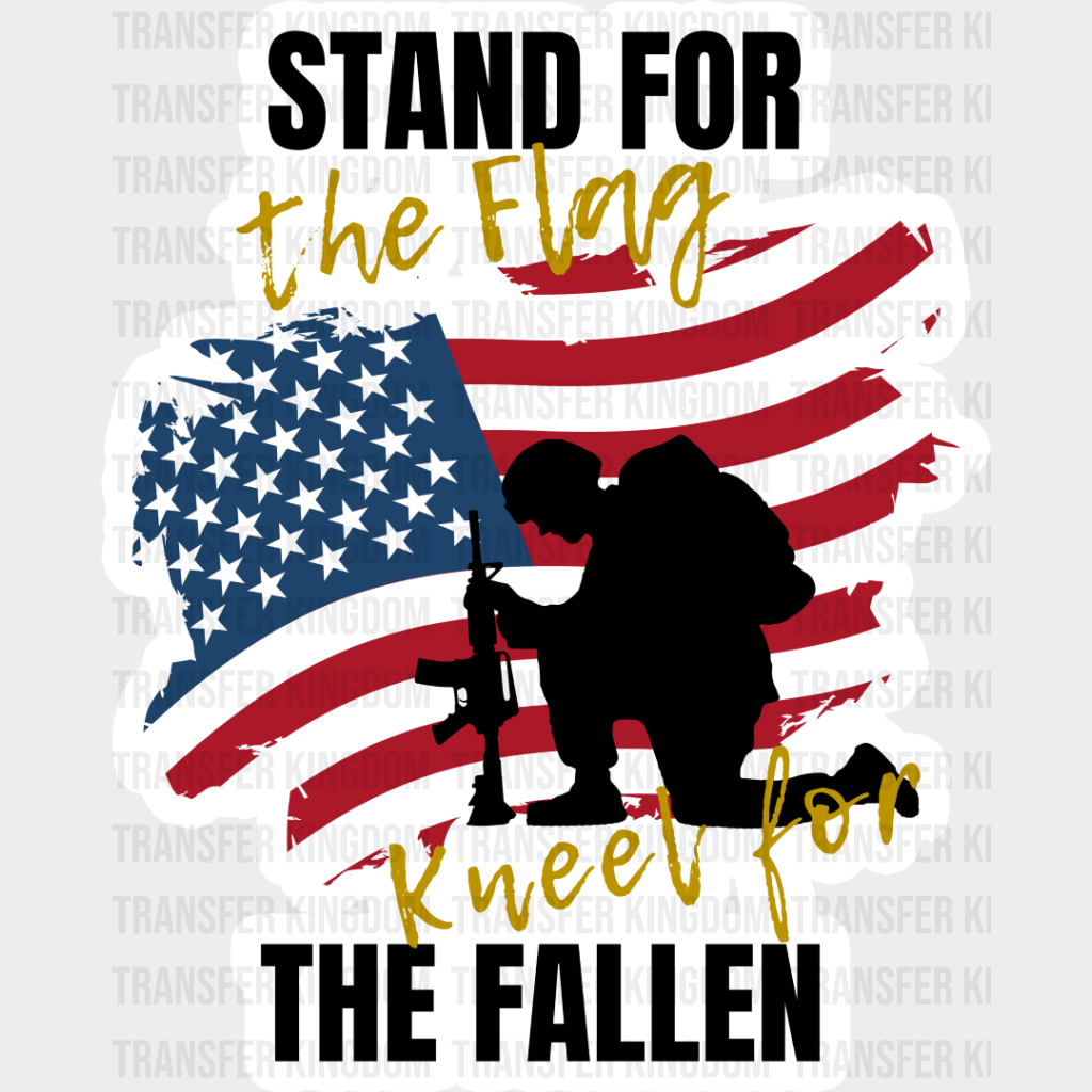 Stand For The Flag - Military Dtf Heat Transfer Unisex S & M (10’’) / Light Color Design See Imaging