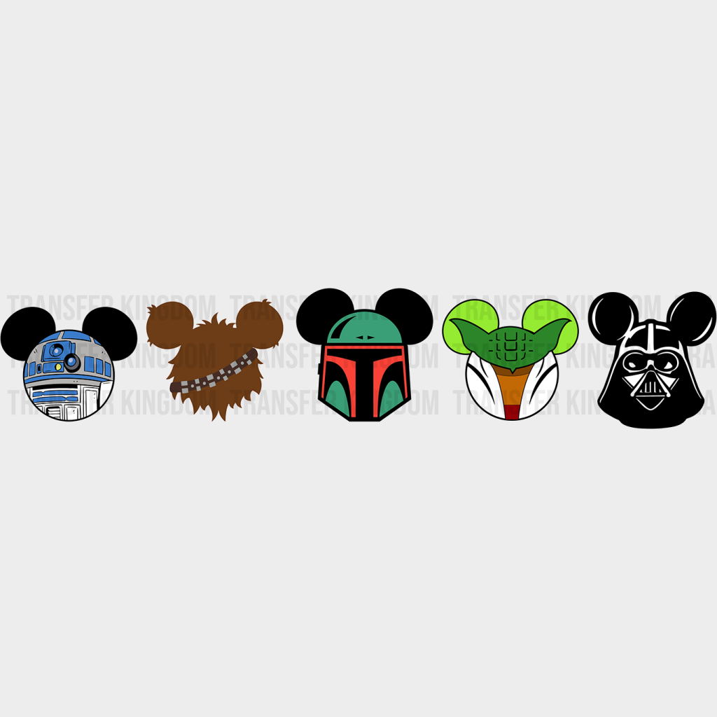 Star Wars Characters Mickey Head Disney Dtf Transfer