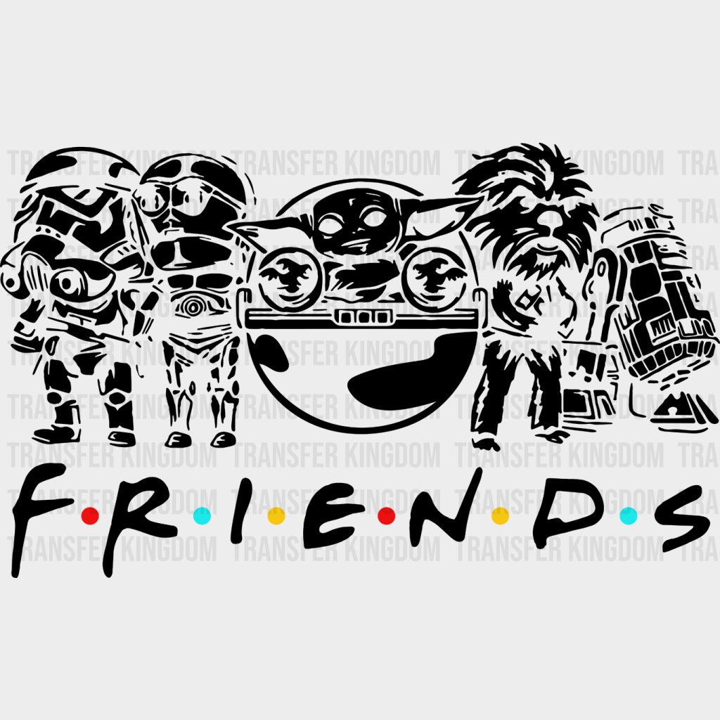 Star Wars Friends Disney Dtf Transfer Unisex - S & M (10’) / Dark Color Design See Imaging