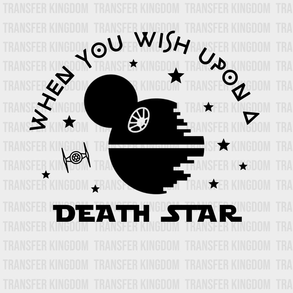 Star Wars When You Wish Upon A Death Mickey Head Design - Dtf Heat Transfer Unisex S & M ( 10 ) /