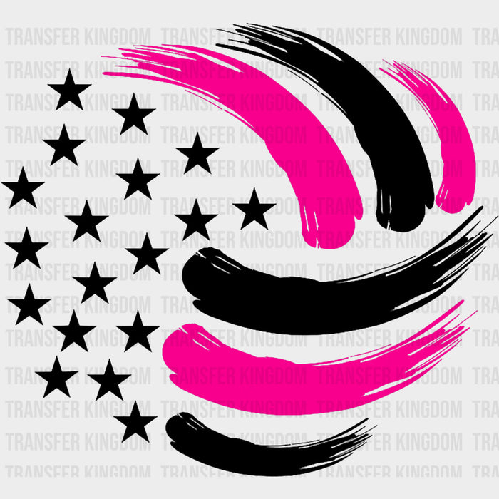 Stars And Paint Strokes, Pink - Volleyball DTF Transfers