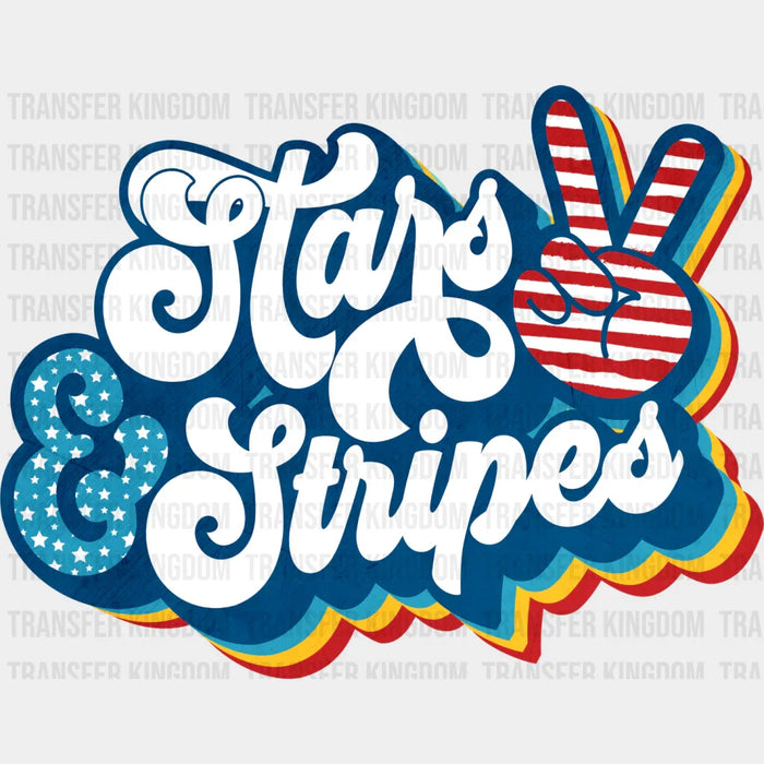 Stars And Stripes Blue Design - 4th Of July DTF Transfer