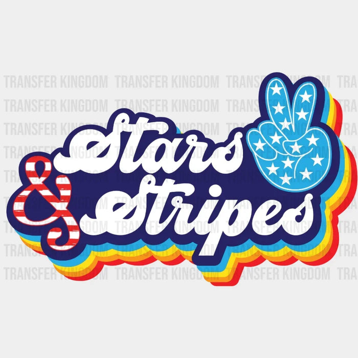 Stars And Stripes Rainbow Color - DTF Transfer