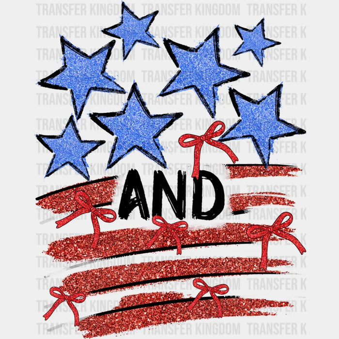 Stars And Stripes Red & Blue - 4th Of July DTF Transfer