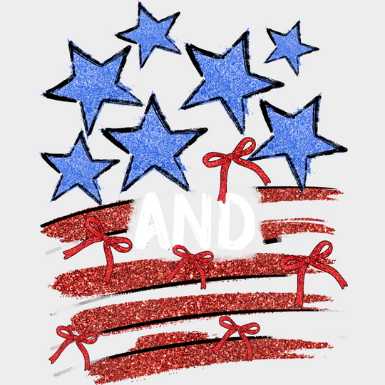 Stars And Stripes Red & Blue - 4th Of July DTF Transfer Adult Unisex - S & M (10’’) / Light Color Design (See Imaging)
