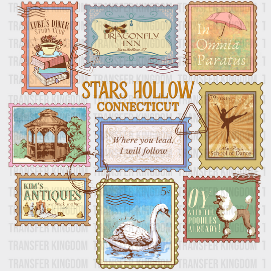 Stars Hollow Connecticut - States & Cities DTF Transfer Adult Unisex - S & M (10’’) / Dark Color Design (See Imaging)