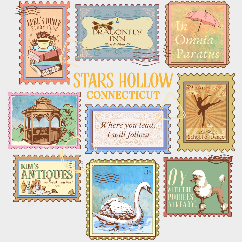 Stars Hollow Connecticut - States & Cities DTF Transfer Adult Unisex - S & M (10’’) / Light Color Design (See Imaging)