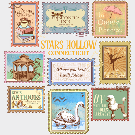 Stars Hollow Connecticut - States & Cities DTF Transfer Adult Unisex - S & M (10’’) / Light Color Design (See Imaging)