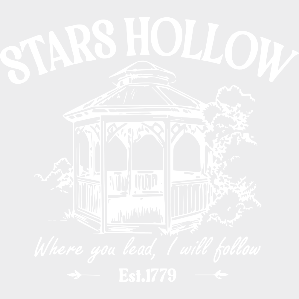Stars Hollow Where You Lead I Will Follow States And Cities DTF Transfer Adult Unisex S & M (10’’) / Light Color Design