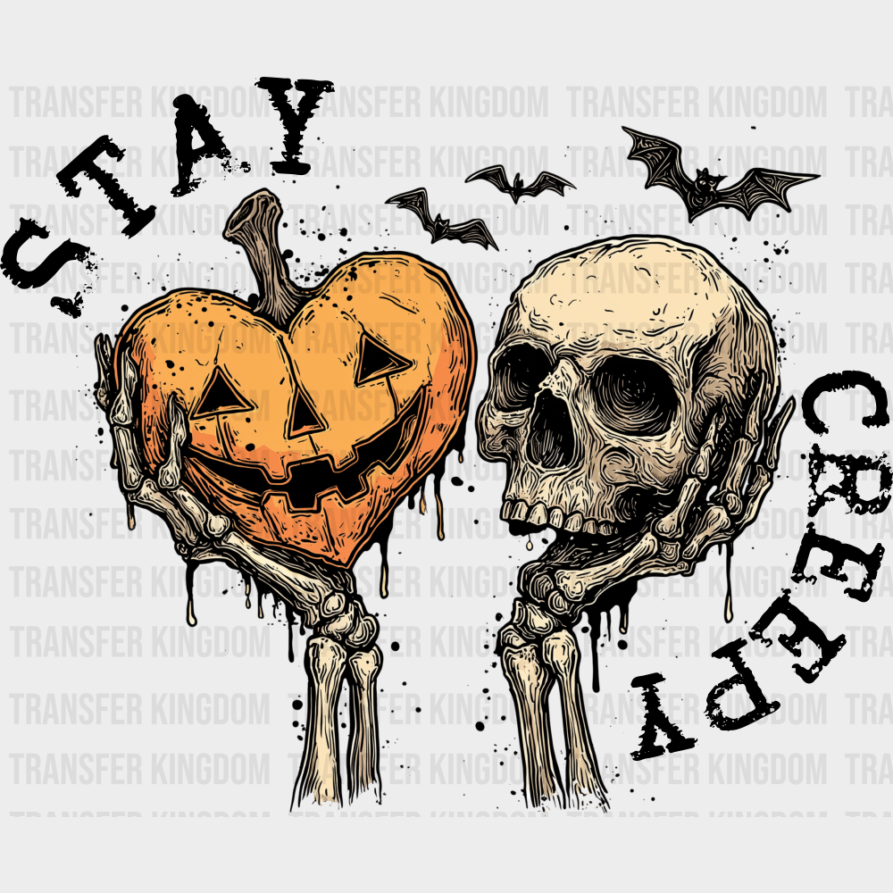 Stay Creepy Halloween DTF Transfer Adult Unisex S & M (10’’) / Dark Color Design (See Imaging)