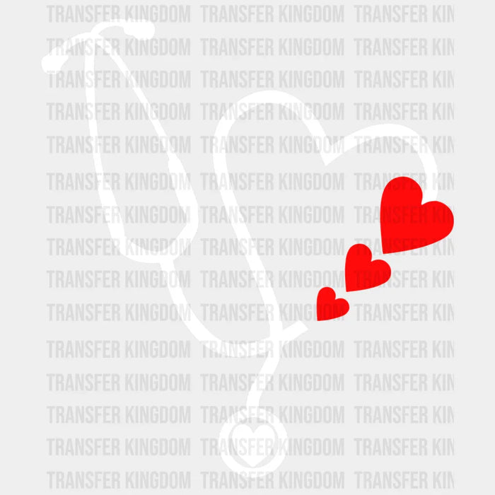 Stethoscope Heart Valentine's Day Design - Valentine's Day DTF heat transfer
