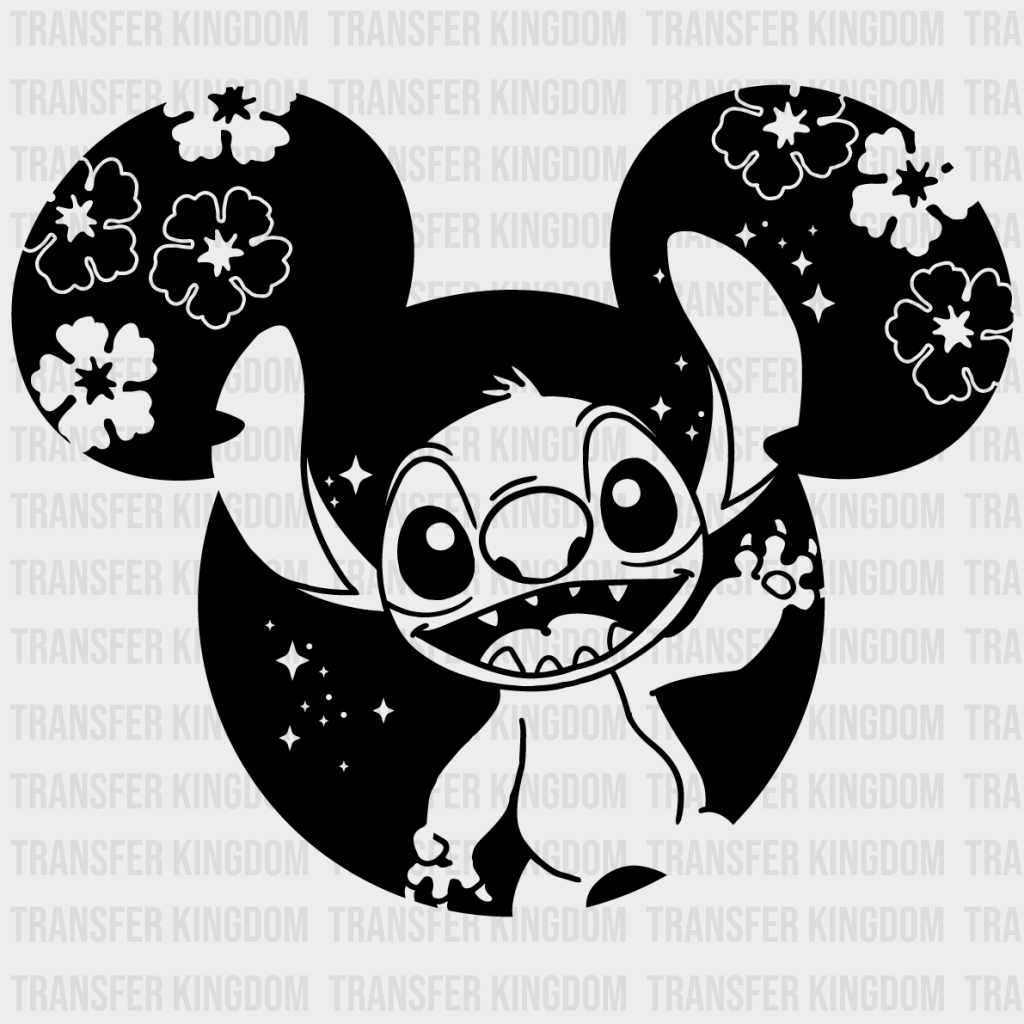 Stitch Disney Ears Design - Dtf Heat Transfer Unisex S & M ( 10 ) / Dark Color (See Imaging)