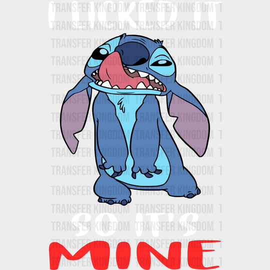 Stitch I Licked It So It’s Mine Disney Dtf Transfer Unisex - S & M (10’) / Light Color Design