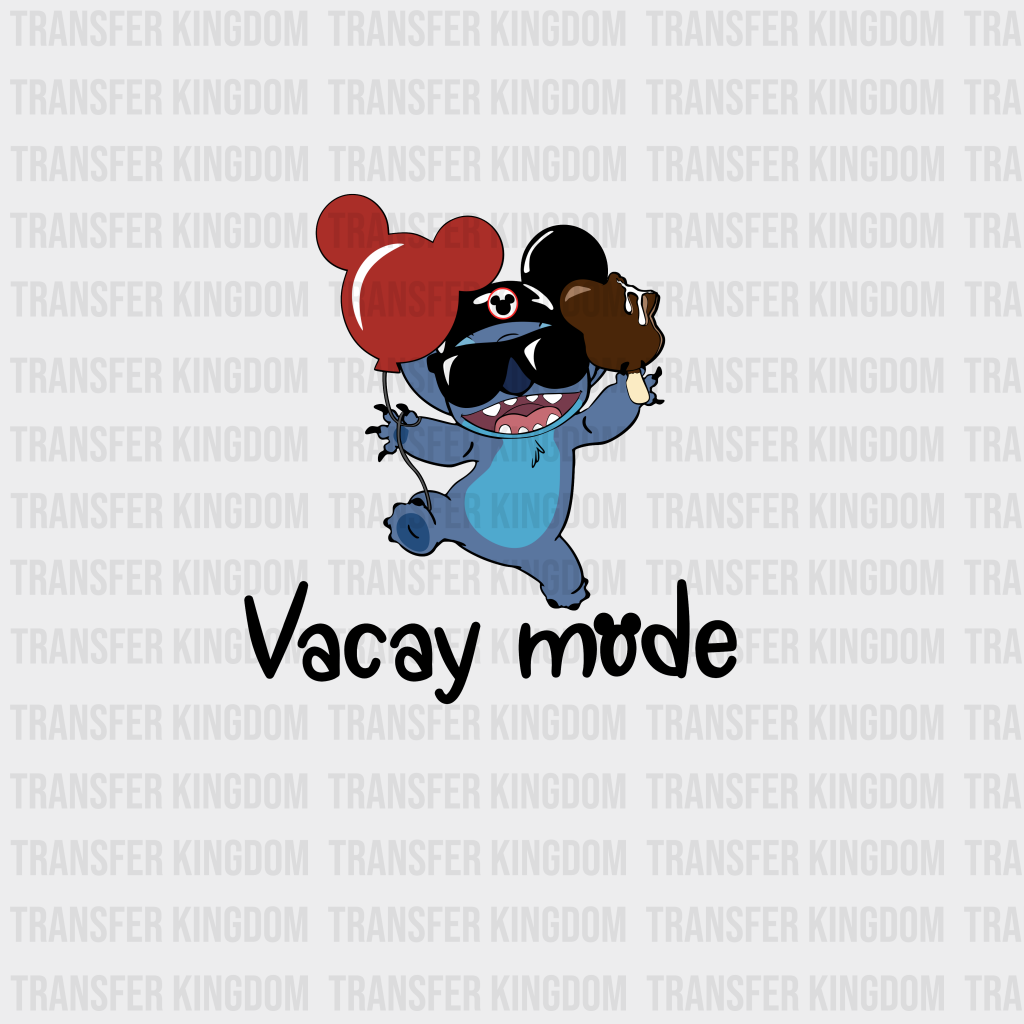 Stitch Vacay Mode Disney Design - Dtf Heat Transfer Unisex S & M ( 10 )