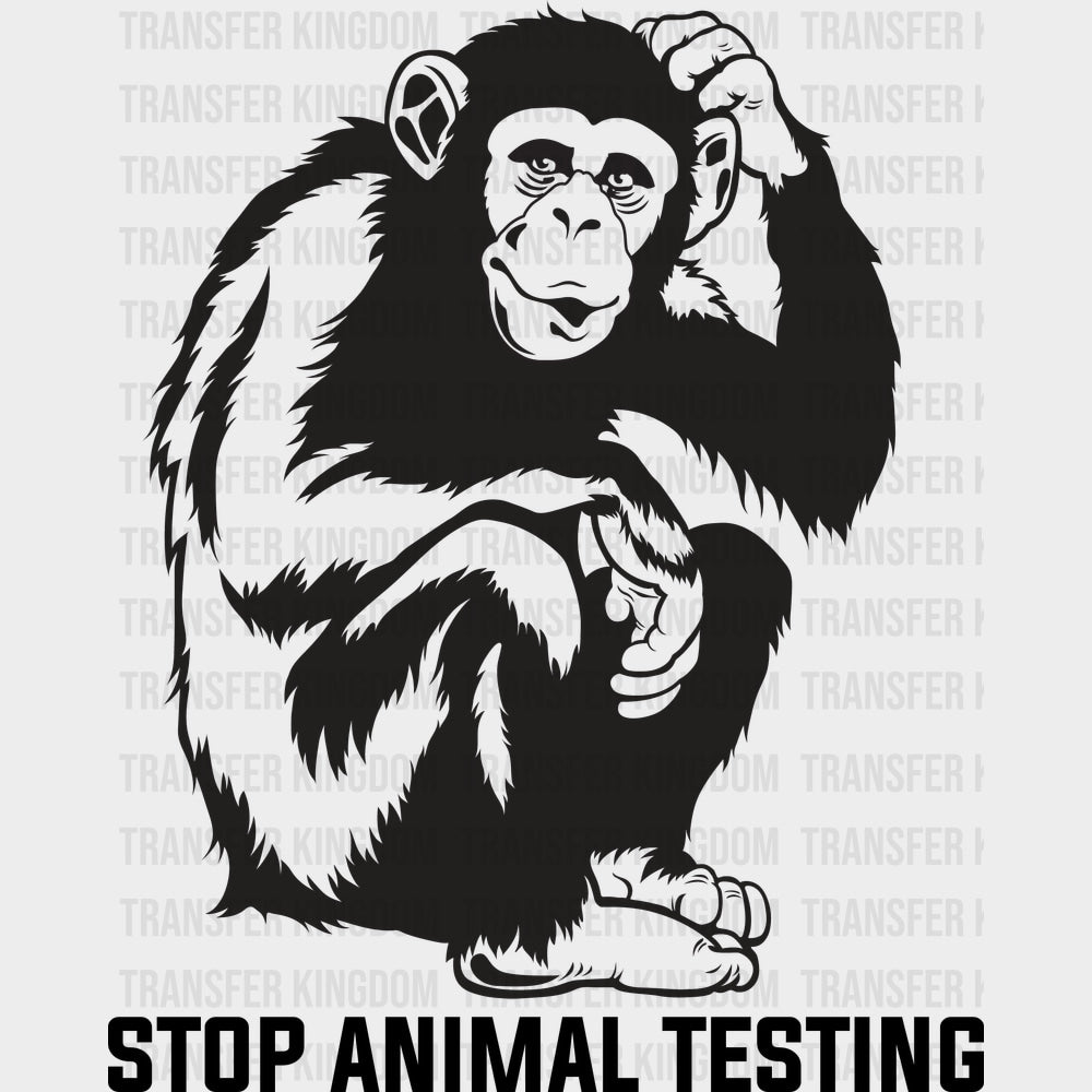 Stop Animal Testing - Vegan DTF Transfers - Adult Unisex - S & M (10’’) / Dark Color Design (See Imaging)