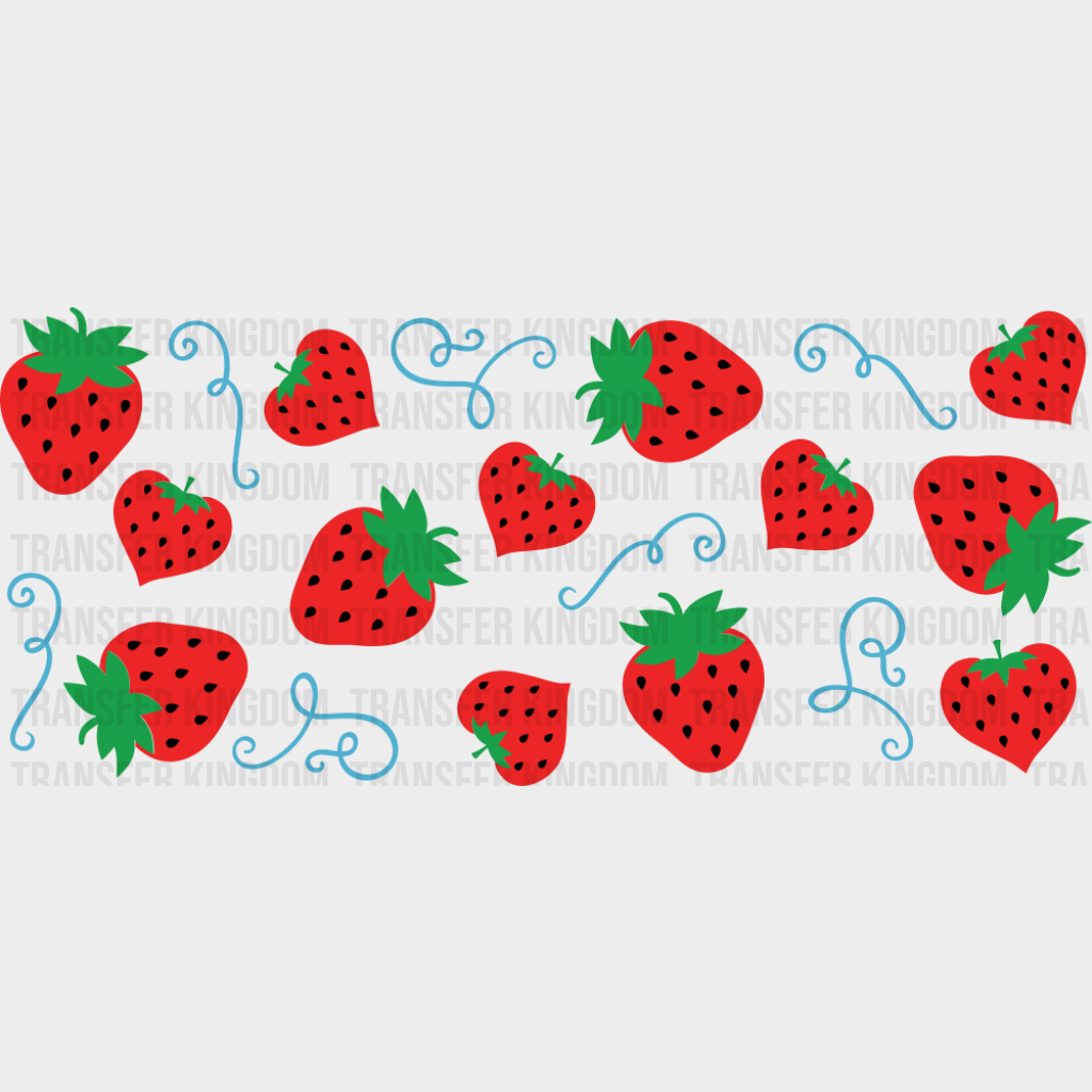 Strawberries Design - General Cup Wrap UV Sticker Permanent UV DTF Decal UVDTF