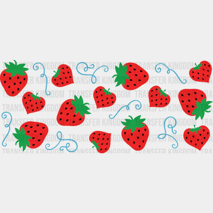Strawberries Design - General Cup Wrap UV Sticker Permanent UV DTF Decal