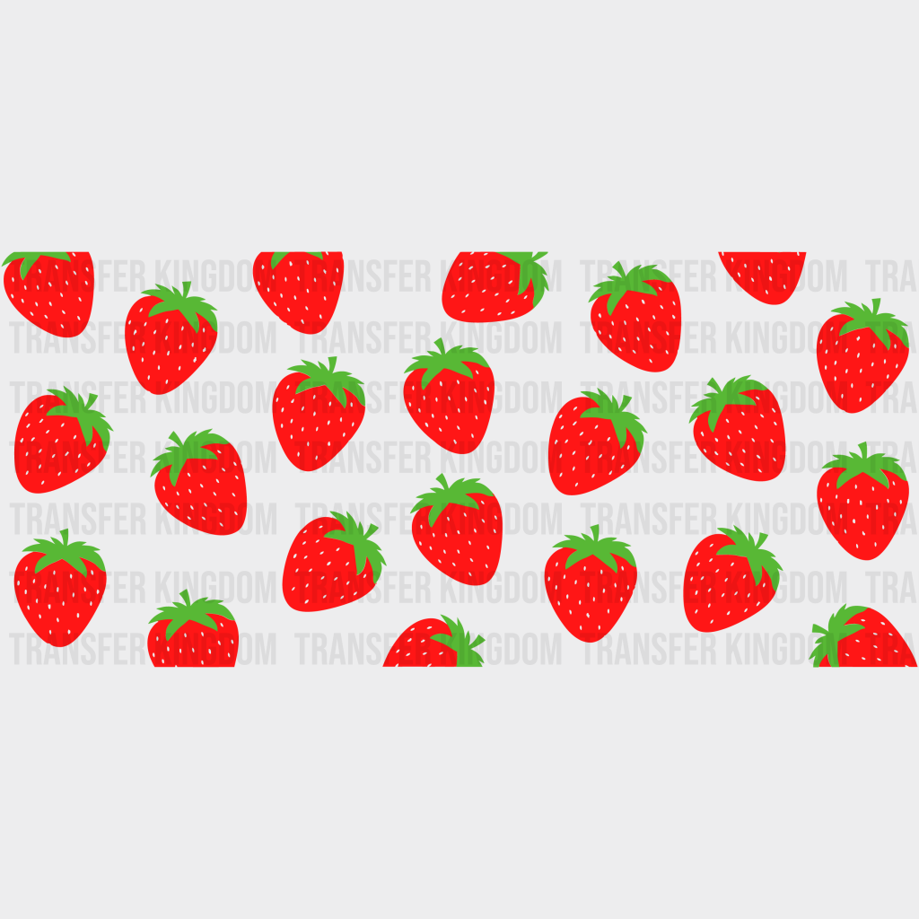 Strawberries Uv Dtf Transfer Cup Wrap Sticker