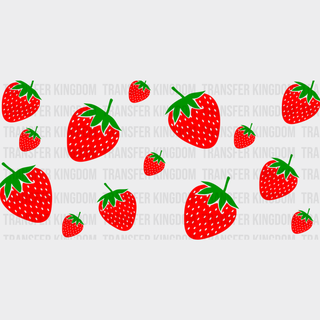 Strawberries Uv Dtf Transfer Cup Wrap Sticker