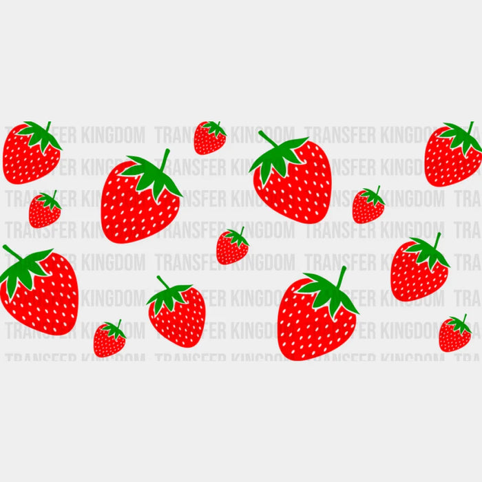 Strawberries Design - UV DTF Transfer Cup Wrap UV DTF Sticker
