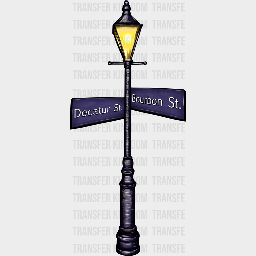 Street Light Mardi Gras Design- Dtf Heat Transfer