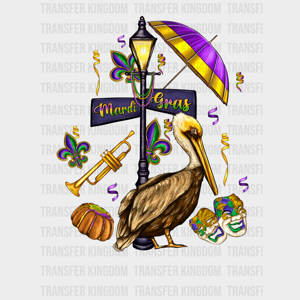 Streets Of Mardi Gras Design- Dtf Heat Transfer