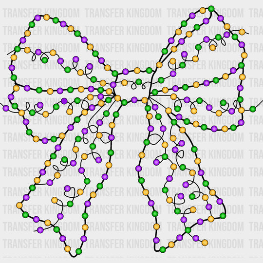 String Lights Ribbon - Mardi Gras DTF Transfers Adult Unisex - S & M (10’’) / Dark Color Design (See Imaging)