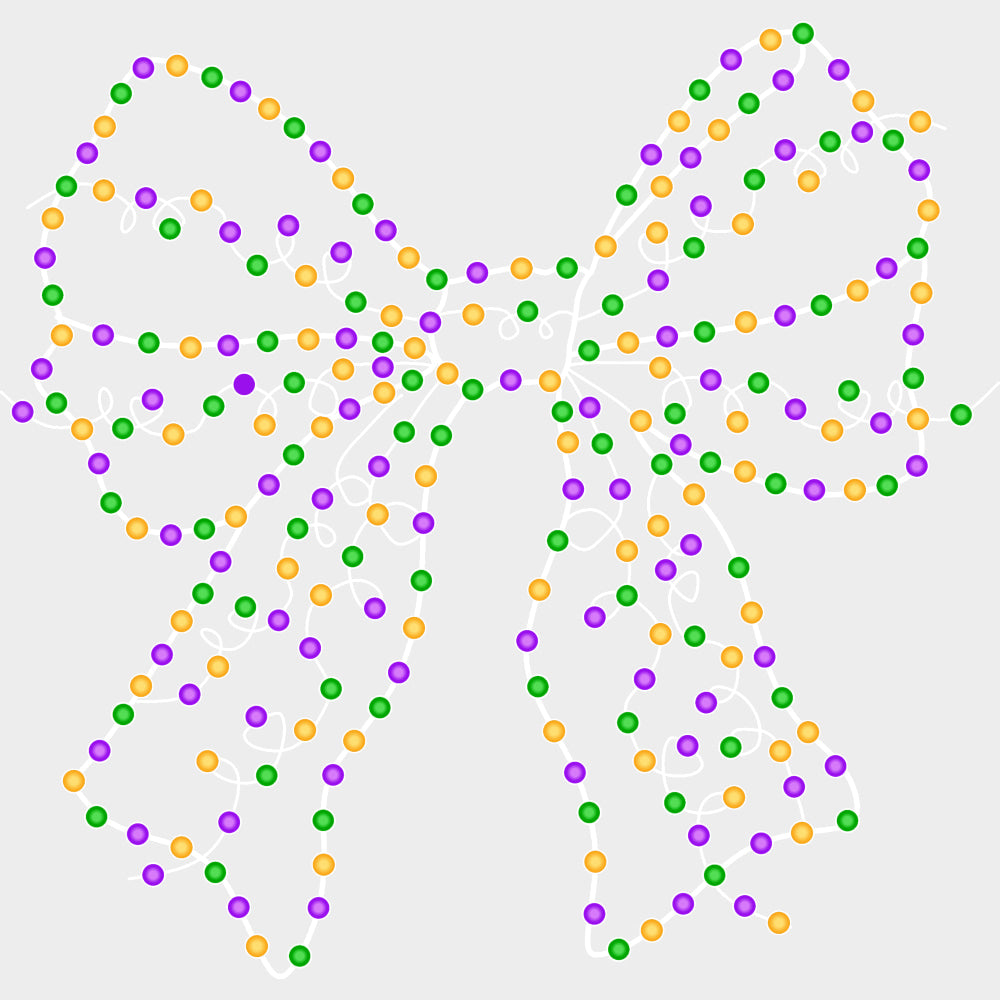 String Lights Ribbon - Mardi Gras DTF Transfers Adult Unisex - S & M (10’’) / Light Color Design (See Imaging)