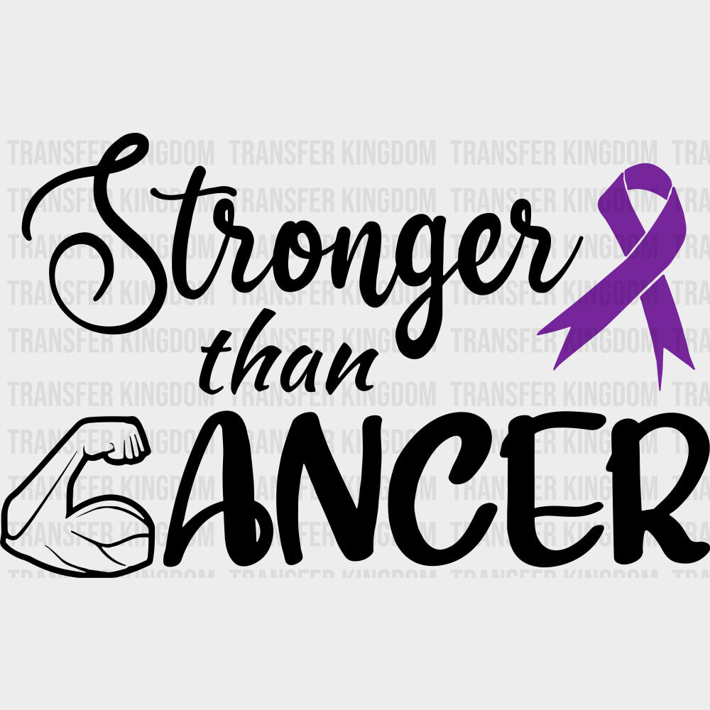 Stronger Than Cancer B&W - Hodgkin’s Lymphoma Cancer DTF Transfers - Adult Unisex - S & M (10’’) / Dark Color Design