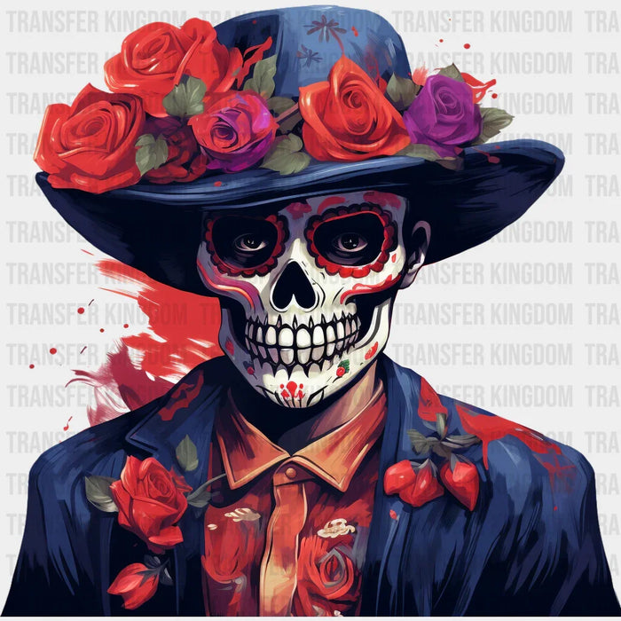 SUGAR SKULL DAY OF THE DEAD Design - DTF heat transfer