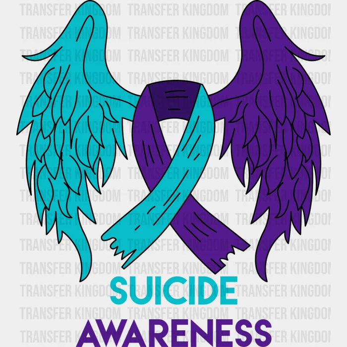 Suicide Awareness Wings Design - Suicide Awareness DTF Transfer