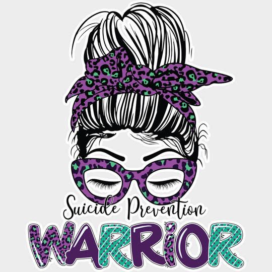 Suicide Prevention Warrior - Suicide Awareness DTF Transfer Adult Unisex - S & M (10’’) / Light Color Design (See