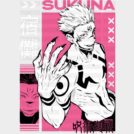 Sukuna Pink Design - Jujutsu Kaisen Dtf Transfer