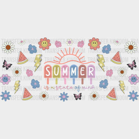 Summer Is A State Of Mind - Cup Wrap Uv Sticker Permanent Dtf Decal