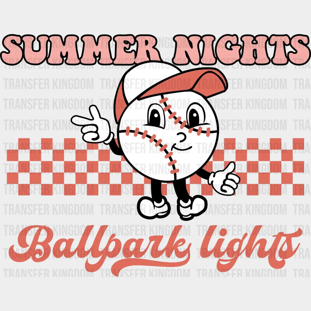 Summer Nights Ballpark Lights Dtf Transfer