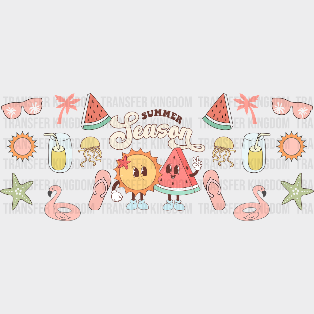 Summer Season Watermelon - Cup Wrap Uv Sticker Permanent Dtf Decal