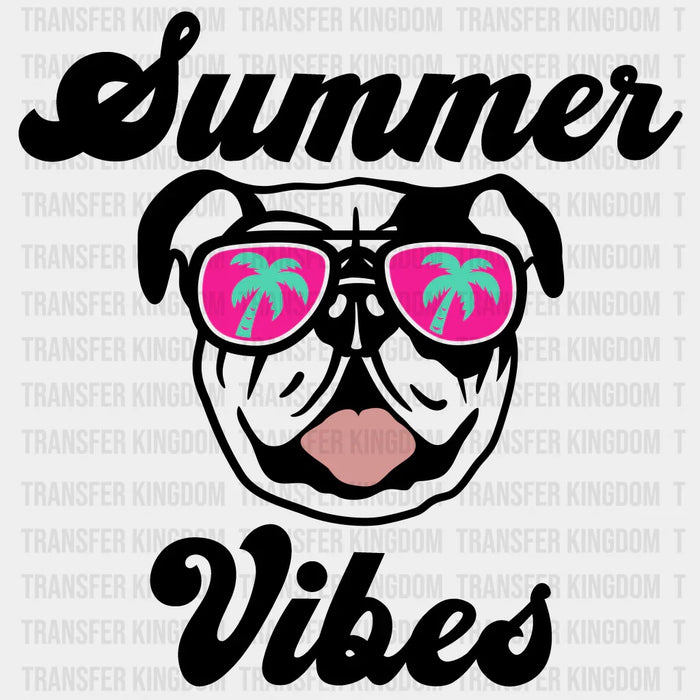 Summer Vibes Bulldog Summer DTF Transfer