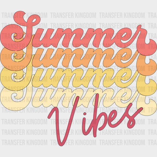 Summer Vibes - Dtf Transfer Unisex S & M (10’) / Light Color Design See Imaging