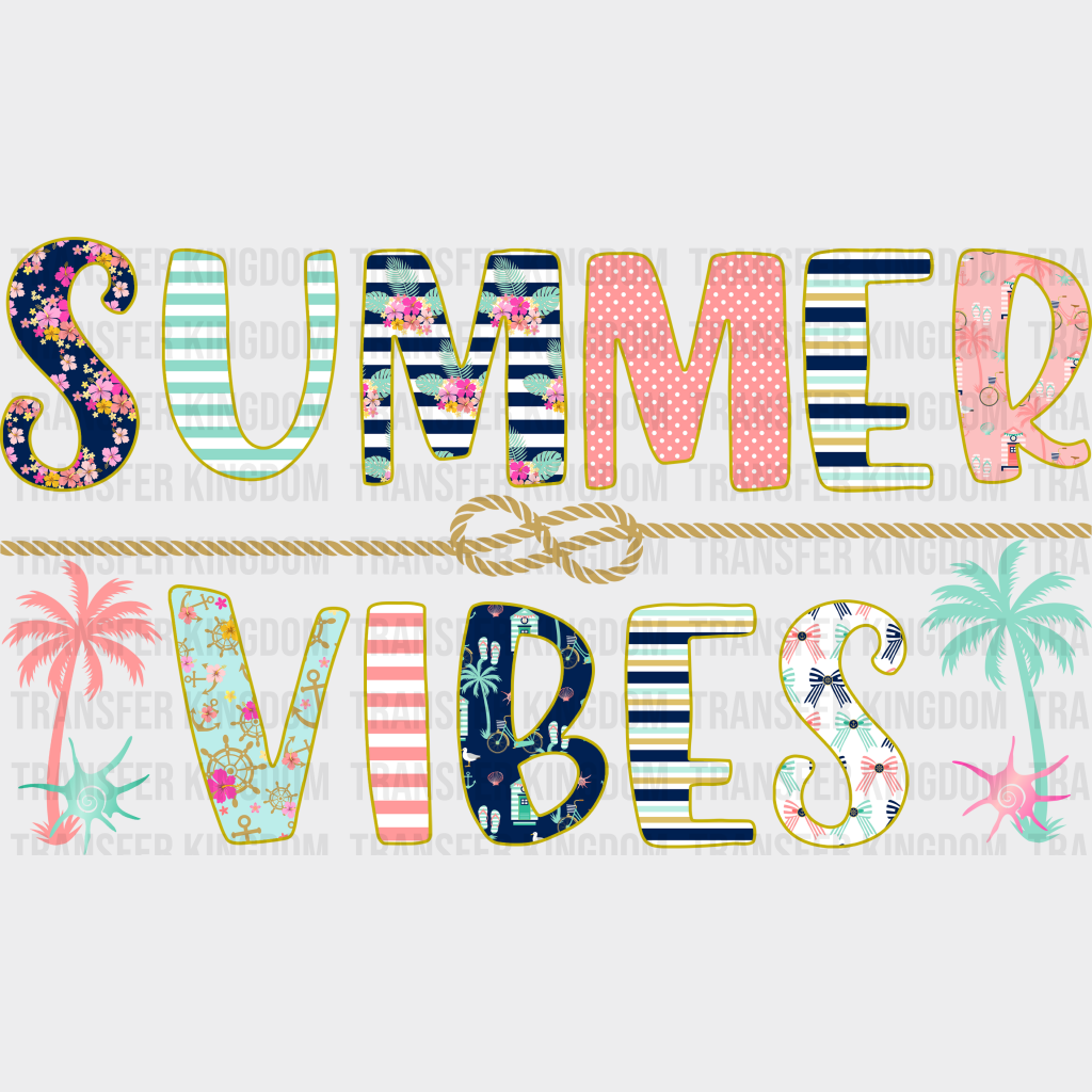 Summer Vibes Palms Dtf Transfer