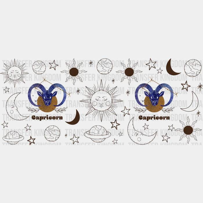 Sun And Moon Capricorn Sign - Zodiac Cup Wrap UV Sticker Permanent UV DTF Decal