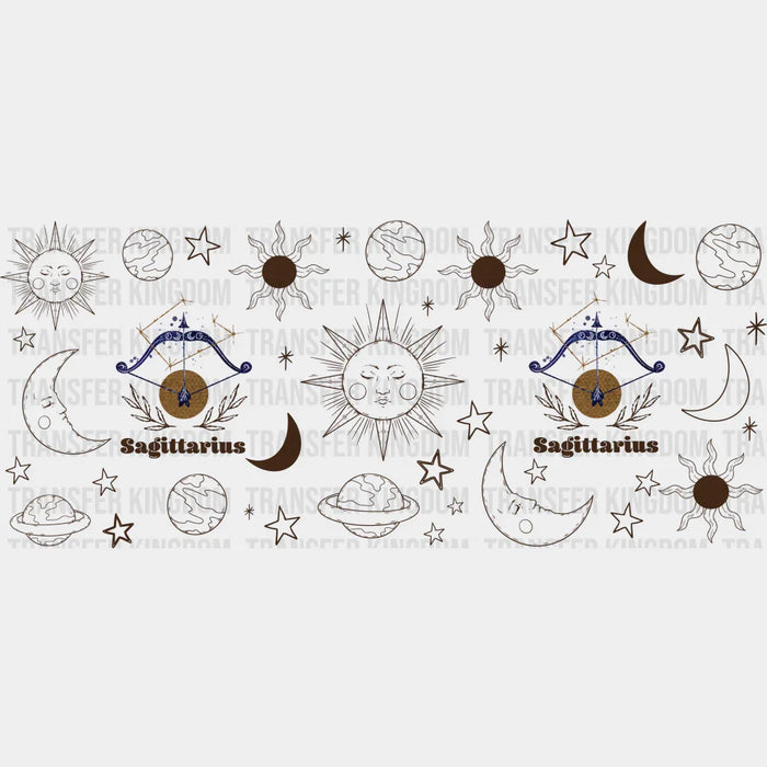Sun And Moon Sagittarius Sign - Zodiac Cup Wrap UV Sticker Permanent UV DTF Decal
