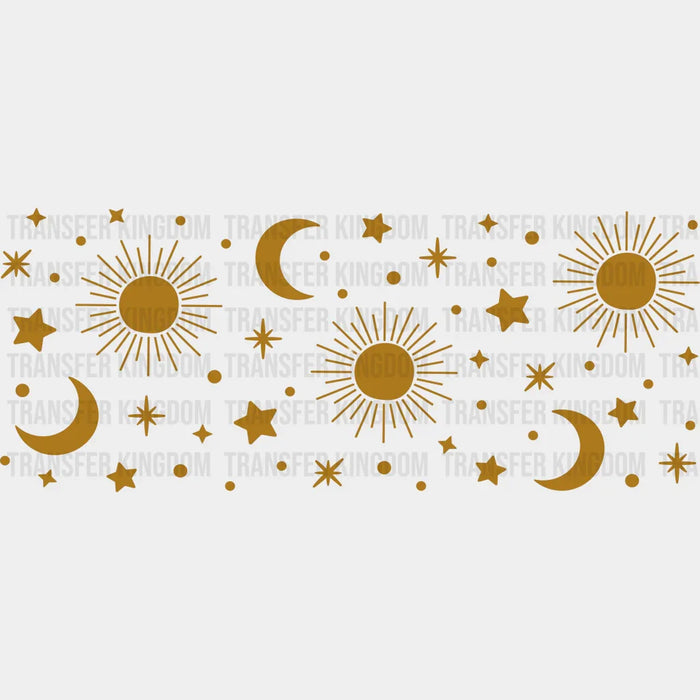 Sun And Moon UV DTF Transfer Cup Wrap UV DTF Sticker